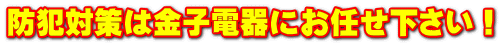 防犯対策は金子電器にお任せ下さい！